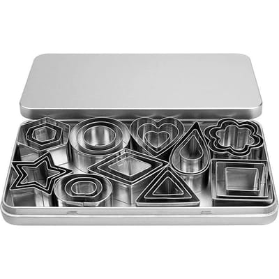 30 stks/doos Rvs Suiker Biscuit Druk Stempel Embosser Cookie Cutter DIY Fondant Cakevorm Gebak Decor Bakken Tool