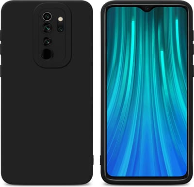 Cadorabo Hoesje geschikt voor Xiaomi RedMi NOTE 8 PRO in FLUID ZWART - Beschermhoes gemaakt van flexibel TPU silicone Cover Fluid Case