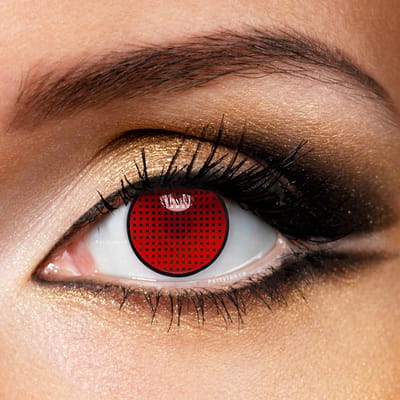 Partylens® rode kleurlenzen - Mesh Red Manson - zachte jaarlenzen met lenshouder - Halloween - Cosplay