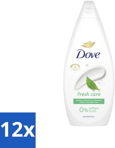 12 x Dove Douchecrème - Fresh Care - 720 ml - Douchecrème - Dove - Hydratatie - Zachte Huid - Douchegel