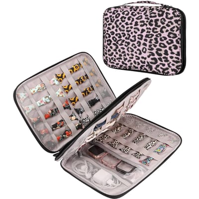 Opbergkoffer voor horlogebandjes Houdt 35 horlogebandjes Draagbare organizer tas Compatibel met Apple Watch-bandje, Headset Andere accessoires gray