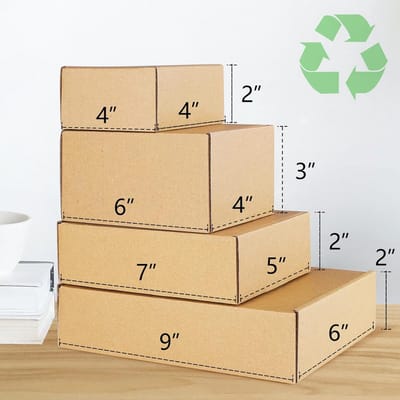 Golfkartonnen Verzenddozen 15 x 10 x 7,6 cm - 25 Stuks met Stickers