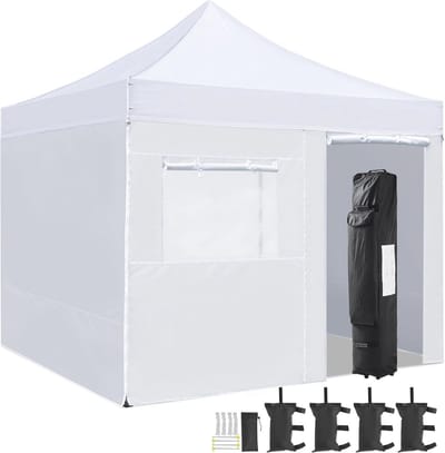 Vouwpaviljoen 3x3m - Waterdicht en Stabiel voor Buiten - In Hoogte Verstelbaar Tuinpaviljoen met Zijpanelen en Draagtas