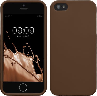 kwmobile telefoonhoesje geschikt voor Apple iPhone SE (1.Gen 2016) / iPhone 5 / iPhone 5S - Hoesje voor smartphone - Back cover in chocoladebruin