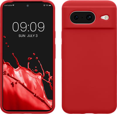 kwmobile telefoonhoesje geschikt voor Google Pixel 8 - Hoesje met siliconen coating - Smartphone case in klassiek rood