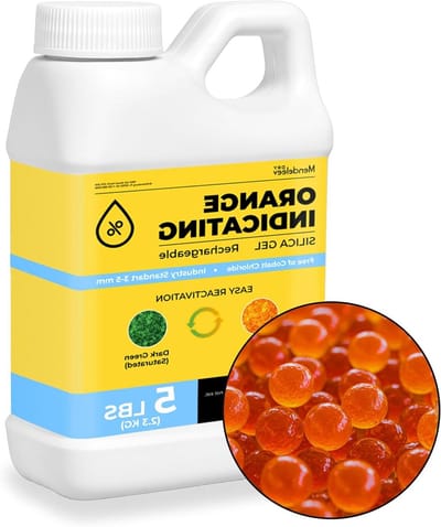 Silica Droogmiddel Kralen - Ontvochtiger Kralen Herbruikbaar - Bescherming Tegen Vocht - Kleurindicatie Oranje - 5 pond - Oranje