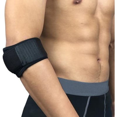 Attelle de soutien réglable pour coude de tennis pour golfeur Soulagement du syndrome douloureux latéral 1 pièce noir