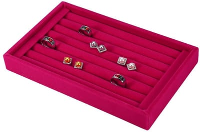 Dailygoods- Sieradenbox met 7 Slots - Houten Sieradenboom - Voor Ringen/Earstuds - Opbergdoos - Duurzaam Materiaal - Ruimtebesparend - Ringhouder
