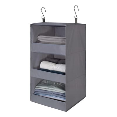 Ynkkvre -3-lagen Opvouwbare hangende kledingopbergtas - Hangende Organizer - Hangopbergsysteem voor kleding - Oplossing voor kledingkastorganisatie - grijs