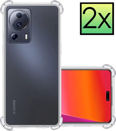 Hoesje - 2 Stuks - Geschikt voor Xiaomi 13 Lite - Sterk & Shockproof - Siliconen Case - Back Cover - Telefoon Hoes Shock Proof - Transparant