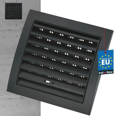 Ventilatierooster 150 x 150 mm - Afsluitbaar Afvoerluchtrooster Kunststof met Insectenwering