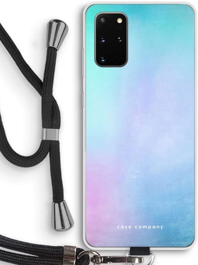 Hoesje met koord geschikt voor Samsung Galaxy S20 Plus hoesje met Koord - Mist pastel - Telefoonhoesje met Zwart Koord - Bescherming aan alle Kanten en Over de Schermrand