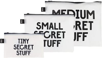 LOQI Zip Pockets - Transparant Secret and Classified