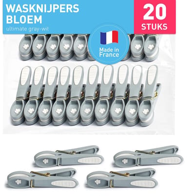 Dailygoods- Wasknijpers Robuust - Soft Grip - Bloemmotief - Duurzaam - Voor Binnen/Buiten - Sterke Spring - Wasknijper