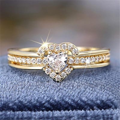 Sterling Romantische Trouwring Dames Liefde Sieraden Briljante Hart Zirkonia Vingeraccessoires Verlovingsring 8