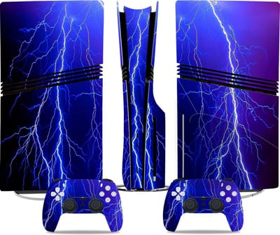 PS5 Pro Disc Edition Console Skins - Thunder (Let op, alleen geschikt voor PlayStation 5 Pro Disc Edition) - 1 console skin + 2 controller skins