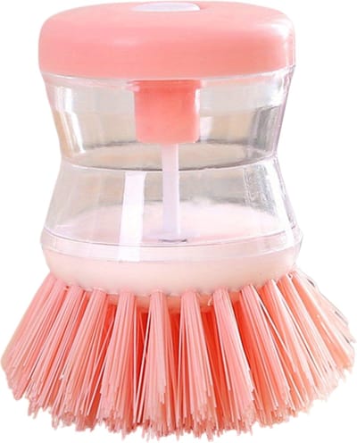 Livano Afwasborstel Met Zeepdispenser - Afwasborstel - Met Zeepreservoir - Dish Brush - Roze