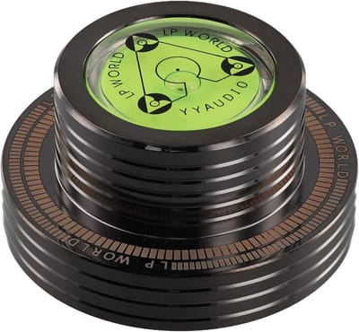 Platenspeler Stabilisator - Draaitafel Gewichtsklem - Verbeter Geluidskwaliteit - Ingebouwde Waterpas - 50Hz - Zwart