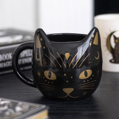 Something Different - Magick Black Cat Face Mok/beker - Zwart