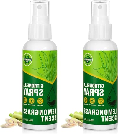 Citronella Spray 100 ml x 2 - Verfrissende Lemongrass Geur voor Binnen en Buiten, Ideaal voor Camping, Tuin en Barbecue