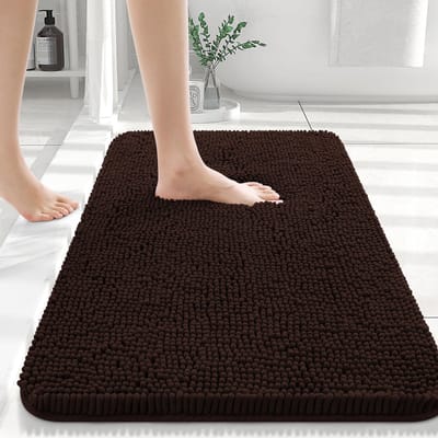 HAPIHAPPY Nieuwe Chenille Badkamermat Extra Zacht Dik Absorberend Shaggy Badmatten Antislip Machinewas Droog Pluche Badkleden 51X76