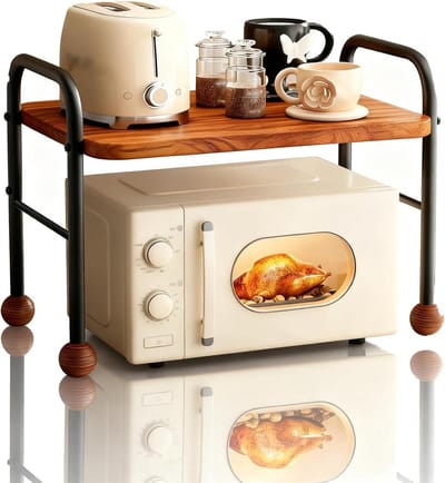 Magnetron Stand - Keukenrek - Keuken Organiseren - Veiligheid Guardrail - 60CM - Zwart