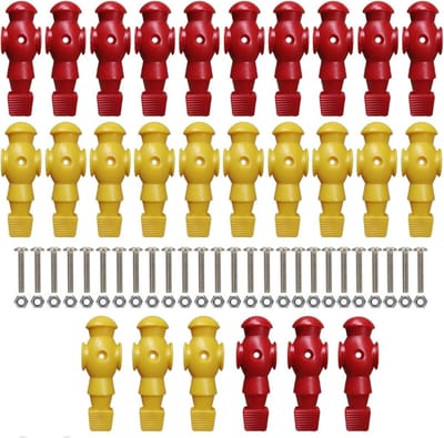 Tafelvoetbalfiguren - Poppenspelstukken - Spel Vervangen - Stevig Hars Materiaal - 26 Stuks - Rood Geel