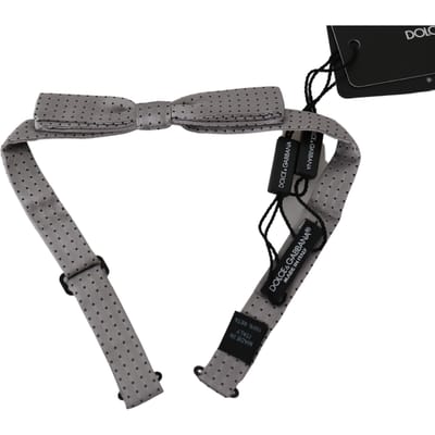 Dolce & Gabbana Grijze Polka Dot Heren Stropdas Papillon Strik