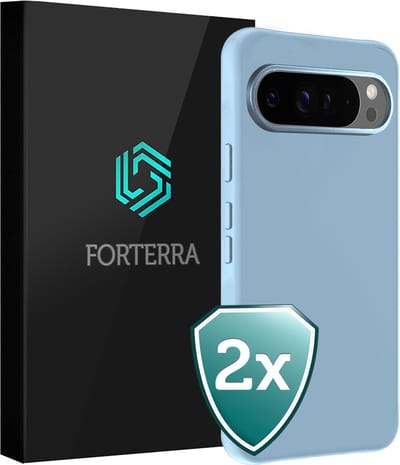 Hoesje 2 Stuks - Geschikt voor Google Pixel 10 Pro - Sterk & Shockproof - Back Cover - Case Siliconen - Telefoon Hoes - Lichtblauw