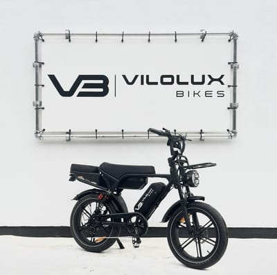 Vilolux® Fatbike electrisch Ultra - Dubbele accu - Zwart zadel - voorrek - achterzit - Legaal - Rijklaar - Niet opvoerbare fatbikes - Groot LCD display - NFC vergrendeling - 2 Jaar garantie - Hydraulische remmen - Alarm - City Banden
