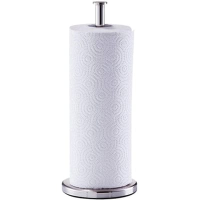 Zeller Keukenrolhouder - rond - zilver - RVS - 13x32 cm