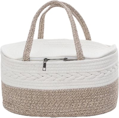 Luiermand - Baby opberger - Baby verzorgen - Uitneembare verdelers - 37 x 26 x 18.5 cm - Lichtbruin