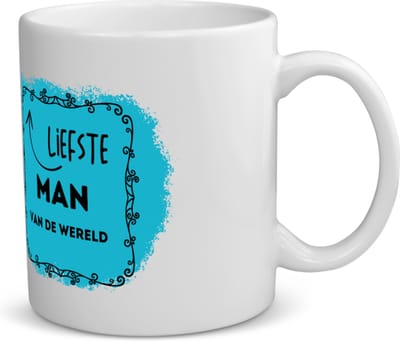 Akyol - liefste man van de wereld koffiemok - theemok - Vriend/vriendin - de liefste man - valentijnsdag - verjaardag - cadeautje voor vriendje - kado - geschenk - 350 ML inhoud