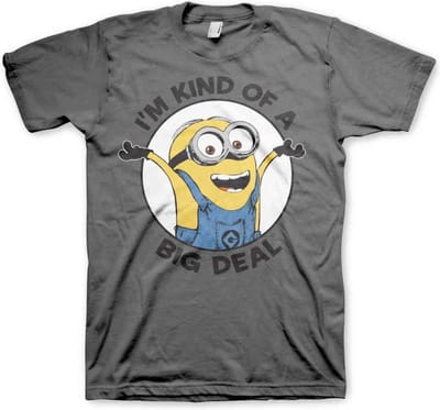 Minions Heren Tshirt -S- I'm Kind Of A Big Deal Grijs