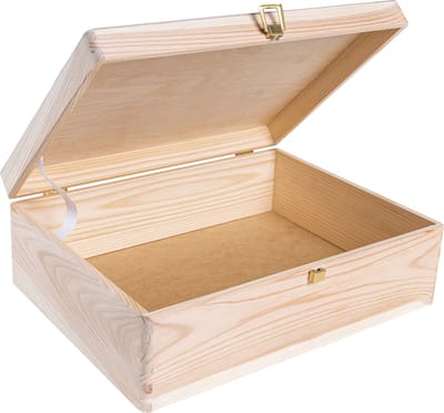 Creative Deco Grote Houten Doos Opbergdoos | 40 x 30 x 14 cm | met Deksel
