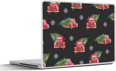 Laptop sticker - 17.3 inch - Patronen - Auto - Kerstbomen - 40x30cm - Laptopstickers - Laptop skin - Cover