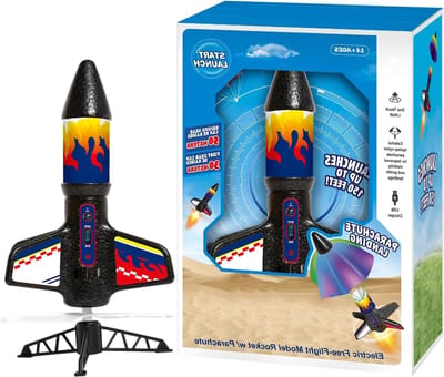 Parachutespeelgoed Raket - Vliegend Speelgoed - Buiten Spelen - Met LED Lampen - 24 x 16 x 95 cm