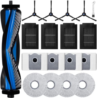 Dailygoods- Accessoireset voor Ecovacs Deebot T50 Max Pro Omni - 1 Rolborstel - 4 Filters - 4 Stofzakken - 4 Dweilpads - 4 Zijborstels - Robotstofzuigeraccessoires