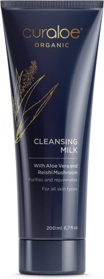 Curaloe Cleansing Milk - Gezichtsreiniging - Aloe Vera & Reishi Mushroom - Purifies & Rejuvenates Skin - Hypoallergeen - Clean Beauty - Certified Organic Skincare - For All Skin Types