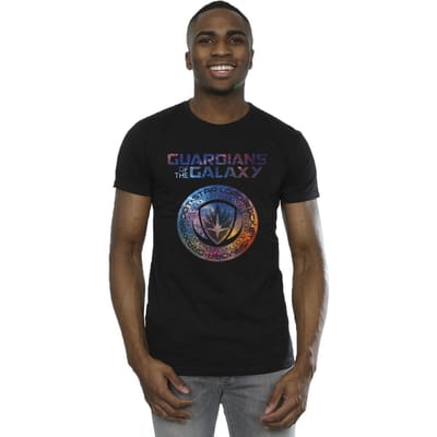 Marvel Heren Guardians Of The Galaxy Sterren Vul Logo T-Shirt (Zwart)
