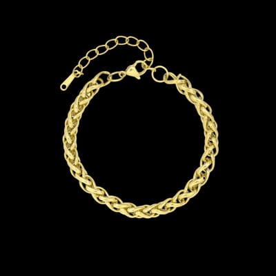 Victoria Valenza Goudkleurige RVS Vossenstaartarmband 6 mm - Armband - Goudkleurig - RVS - Vossenstaartarmband