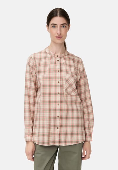 camel active Geruite blouse van katoenmix - Maat womenswear-XXS - Lila roze