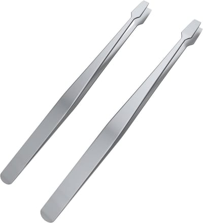 Pincet Set - Precisie Tang - Postzegels Verzamelen - Roestvrij Staal - 12cm Platte Punt - Zilver