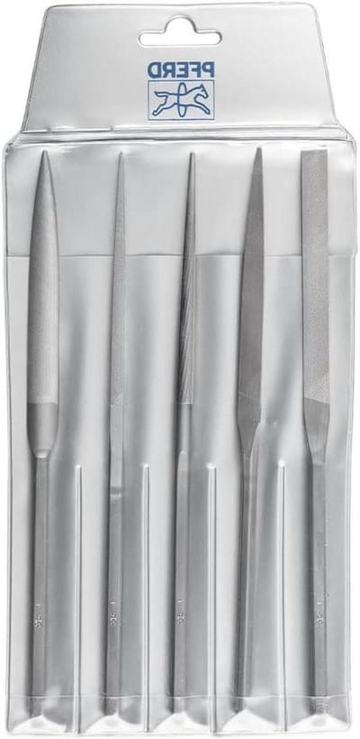 Metaal Vijlenset - Vijlen Set - Metaal Bewerken - Vijf Verschillende Vijlen - 215 mm - Grijs