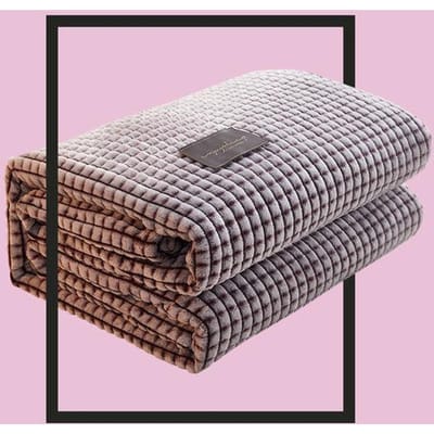 Four Seasons Fleece Deken Verdikte Koraalfleece Deken Nap Quilt Flanellen Laken Kantoor Lunchpauze Airconditioning Quilt 70x100cm wijn