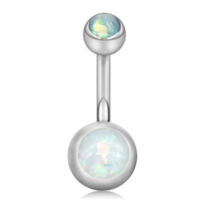 Navel Piercing - Zilver Met Steentjes