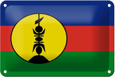 Blechschild Flagge Neukaledonien 18x12cm Flag New Caledonia Dekoration