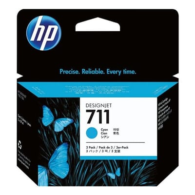 HP 711 (CZ134A) Inktcartridge 3x Cyaan - Multipack