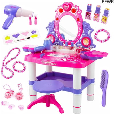 RFWR® Kaptafel voor Kinderen - Roze Make-uptafel met Accessoires en Geluidsfunctie