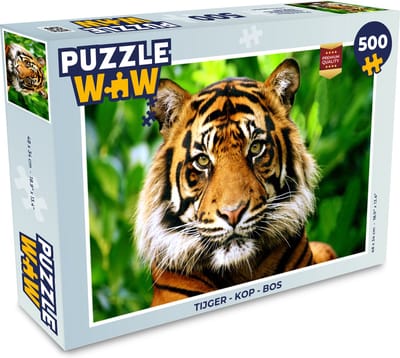 Puzzel Tijger - Kop - Bos - Legpuzzel - Puzzel 500 stukjes